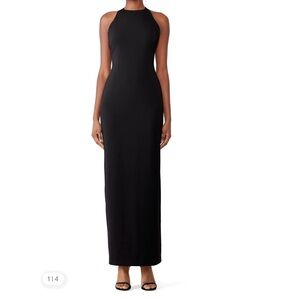 Badgley Mischka Elegant Black Bow Maxi Dress